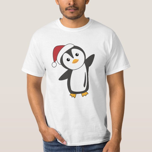 Camiseta Pinguim Natal Neve Pinguins de Pinguins (Frente)