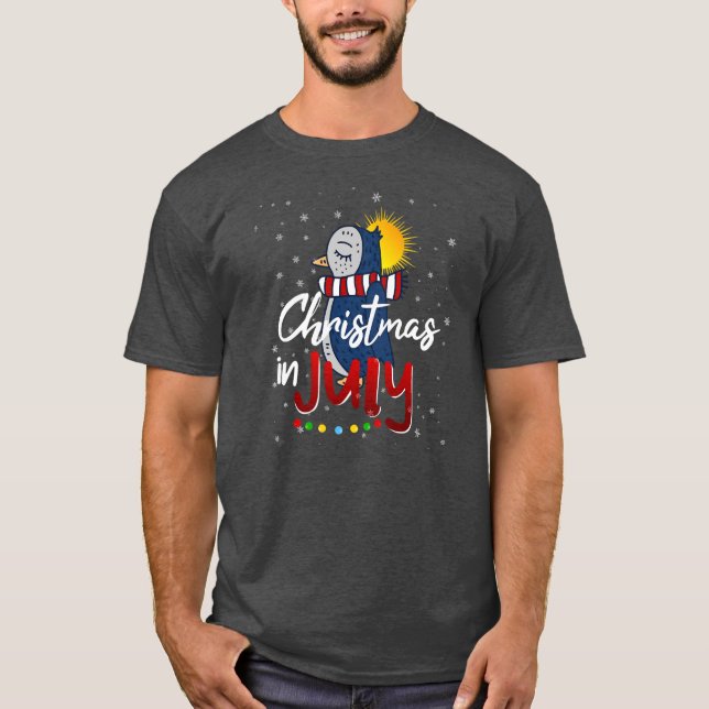 Camiseta Pinguim Natal No Verão De Pinguim Em Julho No Hava (Frente)