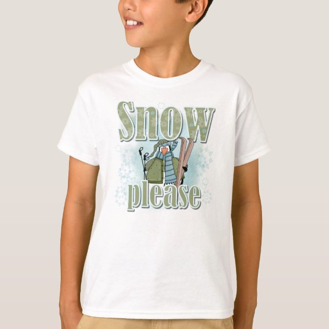 Camiseta Pinguim-neve, por favor, t-shirts e presentes (Frente)