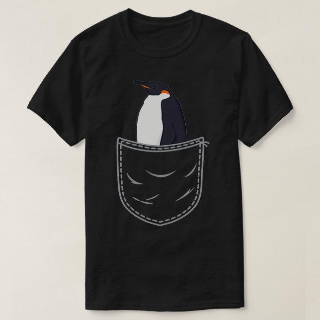 Camiseta Pinguim no peito Pocket Doce Pinguim Bebê do Pingu (Frente do Design)