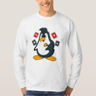 Camiseta Pinguim no Poker com cartões Poker