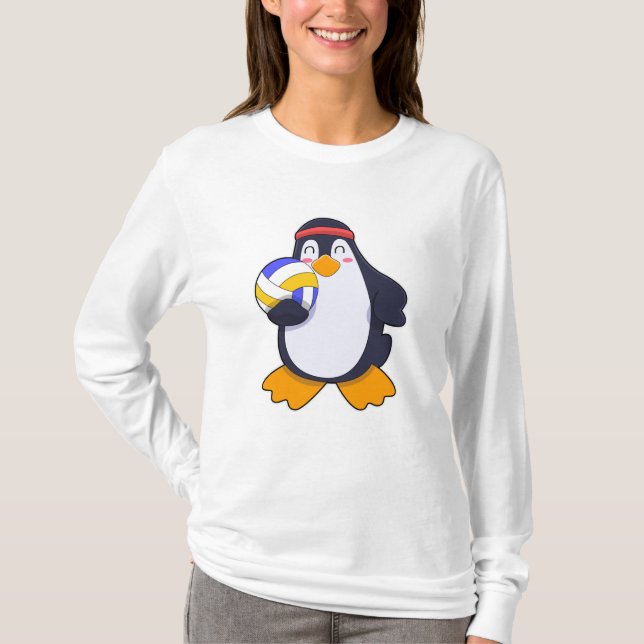 Camiseta Pinguim nos esportes de vôlei (Frente)