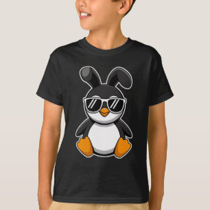 Camiseta Pinguim Páscoa Coelhinho Legal Pinguim Óculos de s