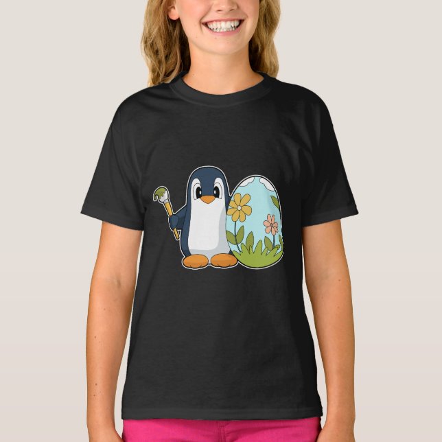 Camiseta Pinguim Páscoa ovo de Páscoa (Frente)