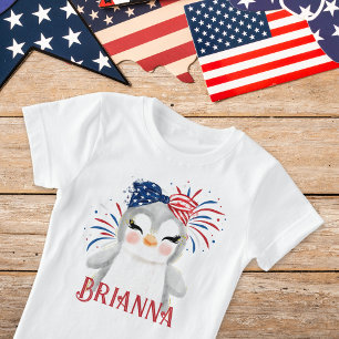 Camiseta Pinguim Pavilhão Penteado e fogos de artifício per