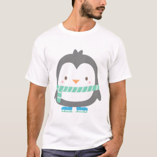 Camiseta Pinguim Pequeno Bonito com Scarf