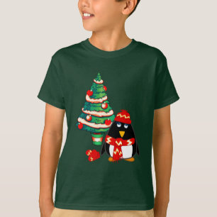 Camiseta Pinguim Pequeno Bonito. Presente de Natal para Cri