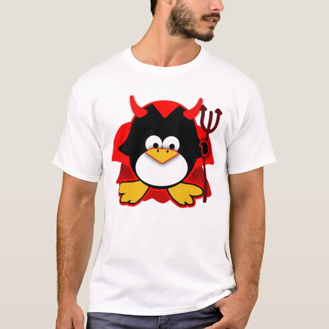 Camiseta Pinguim pequeno do diabo (Frente)