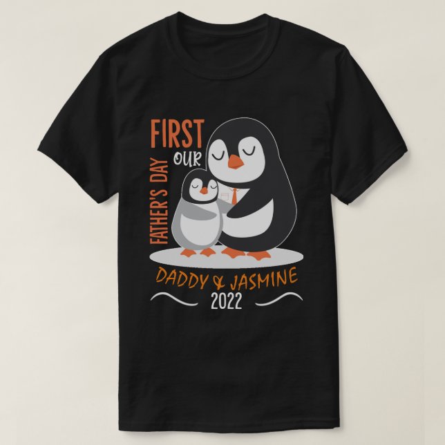 Camiseta Pinguim Personalizado RD Pai e Filha (Frente do Design)