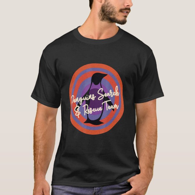 Camiseta Pinguim Pinguim Cubo da Equipe de Busca e Salvamen (Frente)
