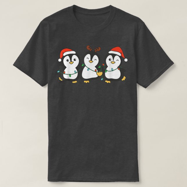 Camiseta Pinguim Pinguim Pinheira de Natal Pinheirinho (Frente do Design)