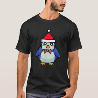 Camiseta Pinguim Pixelado Natal Engraçado Xmas