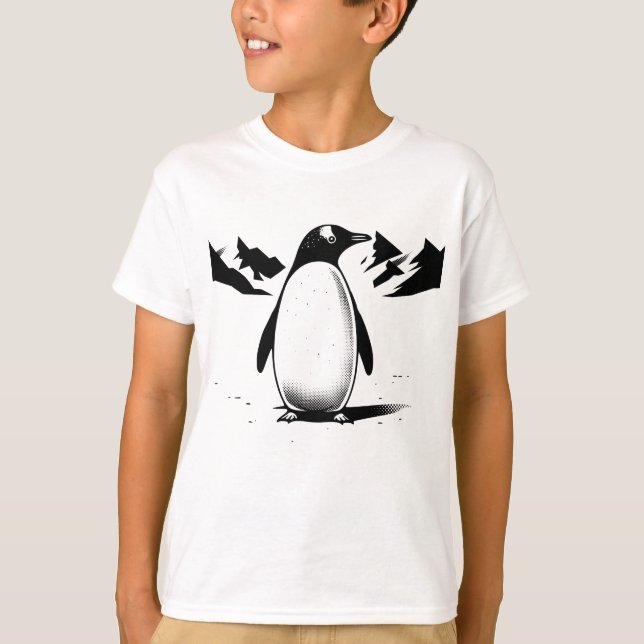 Camiseta Pinguim preto e branco (Frente)