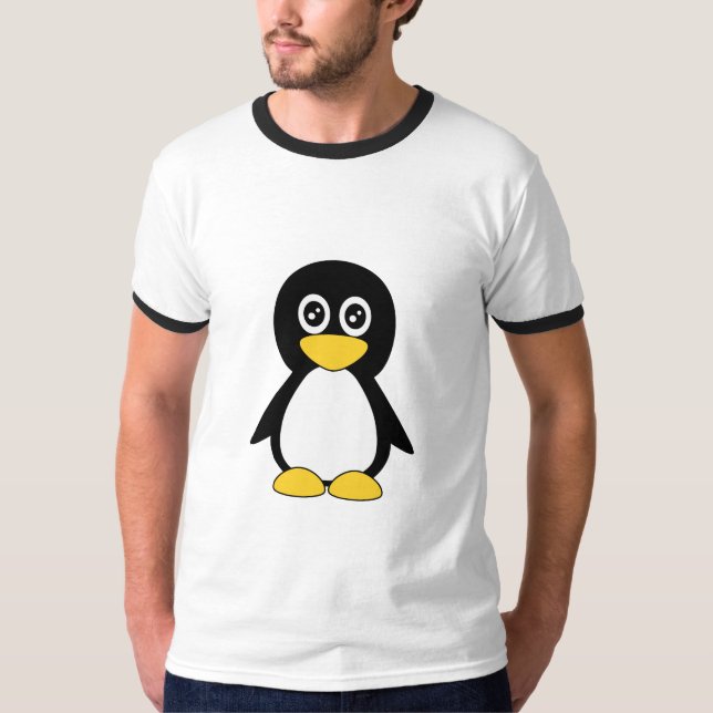 Camiseta Pinguim preto pequeno bonito (Frente)