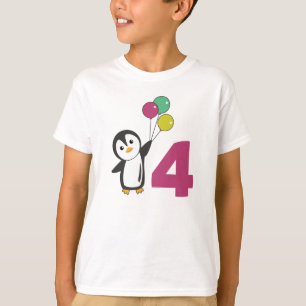 Camiseta Pinguim Quarto Balões De Aniversário Para Crianças