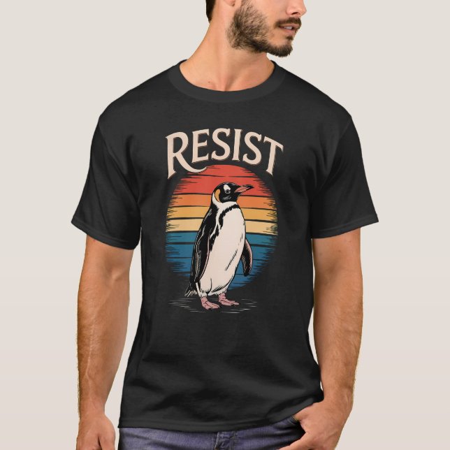 Camiseta Pinguim Resistente Para O Ambientalista Ativista (Frente)