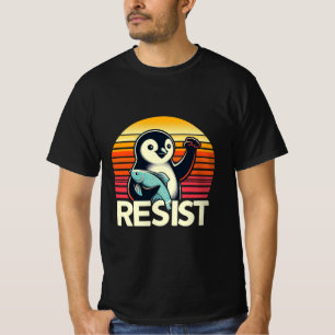 Camiseta Pinguim resistente retro protetor solar animal