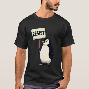 Camiseta Pinguim Resistir Pinguins Engraçados Contra Tarifa