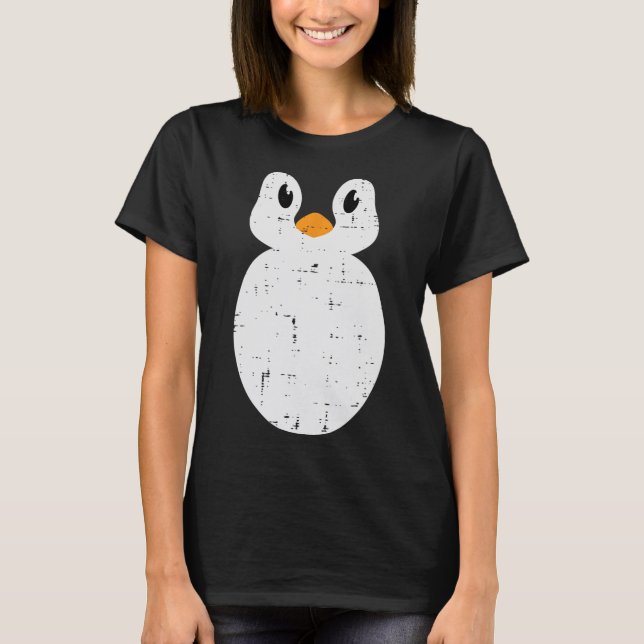 Camiseta Pinguim Rosto Figurino Homens Bichinhos Mulheres G (Frente)