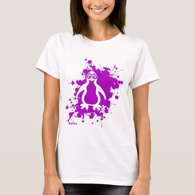 Camiseta Pinguim roxo (Frente)