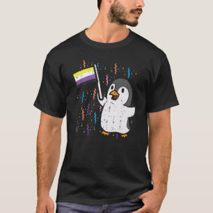 Camiseta Pinguim Sinalizador Não Binário Cute Enby Nb Pride