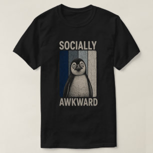 Camiseta Pinguim Socialmente Desajeitado Humor Retrô Engraç