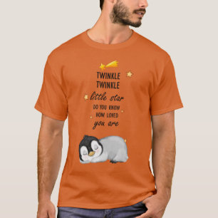 Camiseta Pinguim Super Bonito, Brilhante, Pequena Estrela
