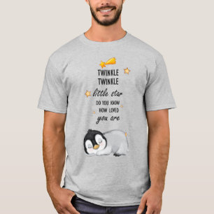 Camiseta Pinguim Super Bonito, Brilhante, Pequena Estrela