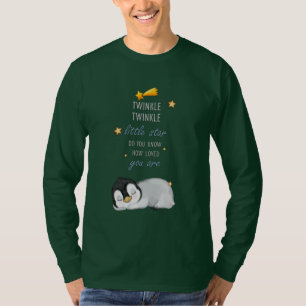 Camiseta Pinguim Super Bonito, Brilhante, Pequena Estrela