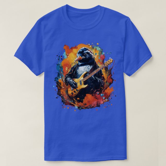 Camiseta Pinguim tocando violão (Frente do Design)
