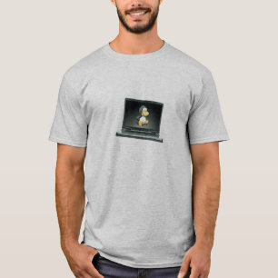 CAMISETA PINGUIM TUX DO LAPTOP DE LINUX