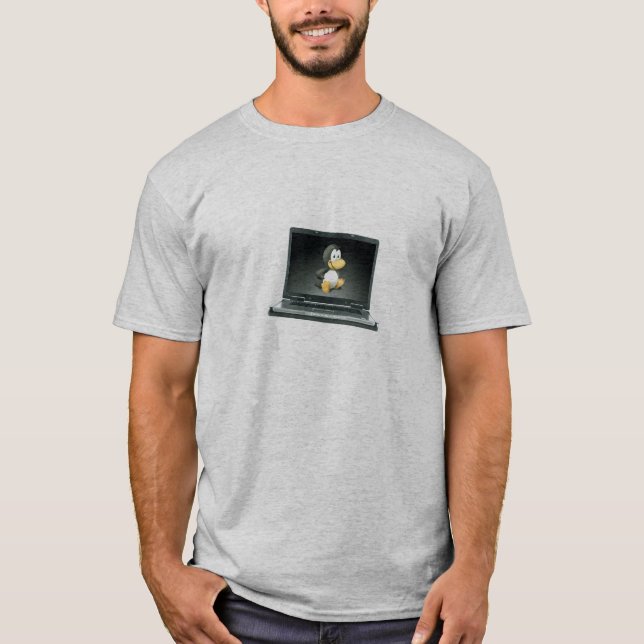 CAMISETA PINGUIM TUX DO LAPTOP DE LINUX (Frente)