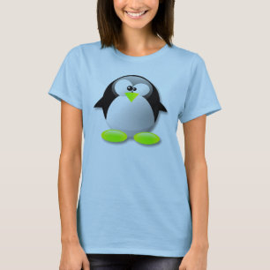 CAMISETA PINGUIM VERDE PÁLIDO DO CRISTAL DE LINUX TUX