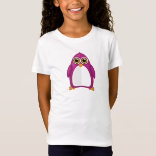 Camiseta Pinguim Violeta Vermelho Fofo – Pinguim Kawaii de