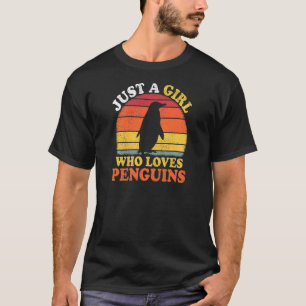 Camiseta Pinguin Bird Vintage Apenas Uma Rapariga Que Ama P
