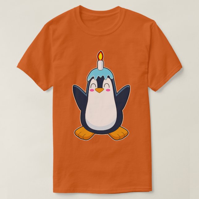 Camiseta Pinguin Birthday Candle (Frente do Design)