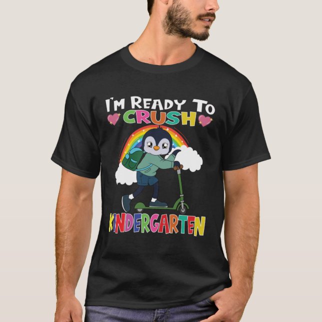 Camiseta Pinguin com Patinete Estou pronto para esmagar o j (Frente)