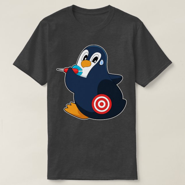 Camiseta Pinguin Darts Dart Dartboard (Frente do Design)