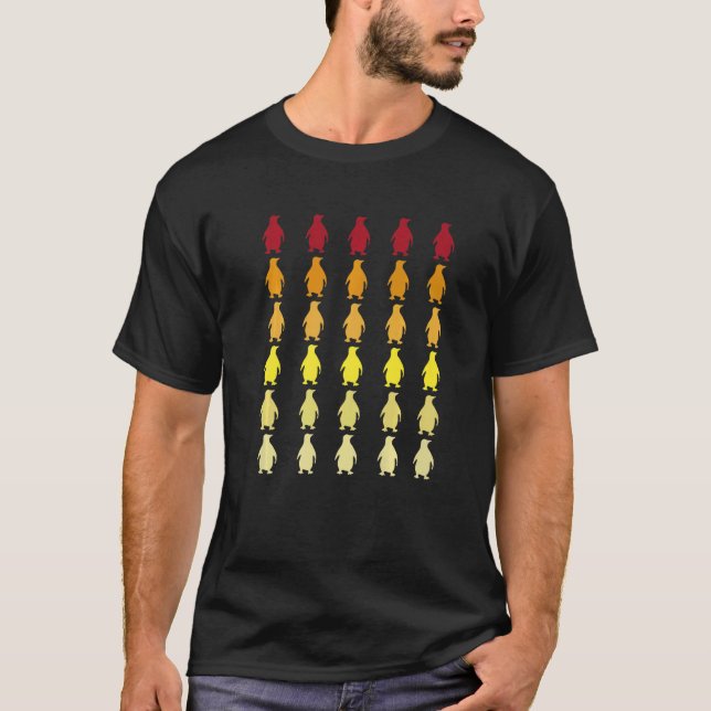 Camiseta Pinguin Retro Animal Patterno (Frente)