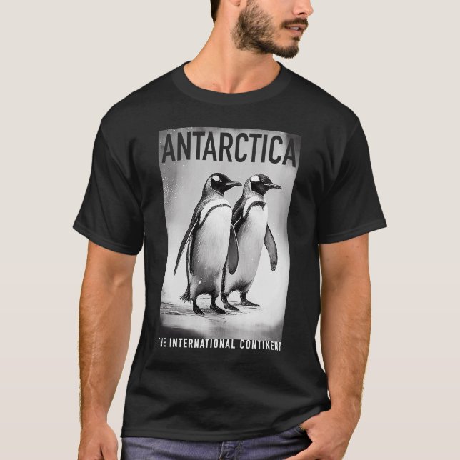 Camiseta Pinguins Antárticos O Continente Internacional (Frente)