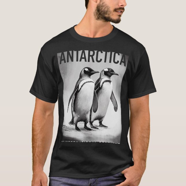 Camiseta Pinguins Antárticos O Continente Internacional (Frente)