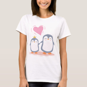 Camiseta pinguins bonitos apaixonados por T-Shirt