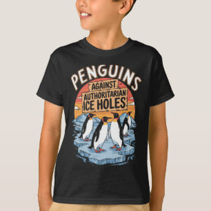 Camiseta Pinguins Contra Furos De Gelo Autoritários Resiste