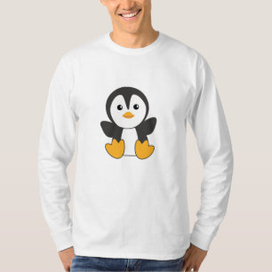 Camiseta Pinguins Cutes Para Crianças Pássaros Engraçados