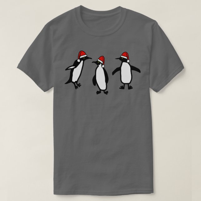Camiseta Pinguins de dança de Natal (Frente do Design)