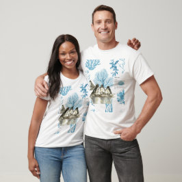 Camiseta Pinguins de Galápagos, pintados à Mão, Submarinos