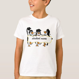 Camiseta Pinguins de Graduação de Cartoons Cutos com Banner