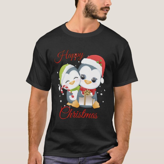 Camiseta Pinguins de Natal (Frente)