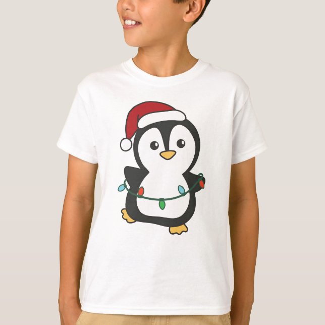 Camiseta Pinguins de Natal de Inverno Pinguins (Frente)