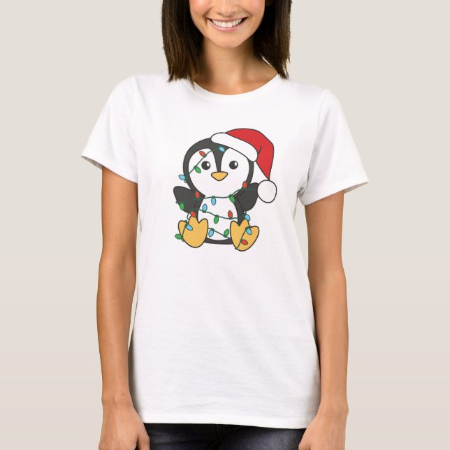 Camiseta Pinguins de Natal de Inverno Pinguins (Frente)
